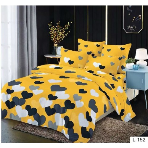 Lenjerie de pat dublu din Bumbac FINET, pentru 2 persoane, 6 piese, Cearceaf de pat 230 x 250cm, MLL-019