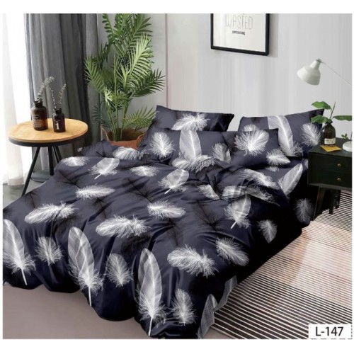 Lenjerie de pat dublu din Bumbac FINET, pentru 2 persoane, 6 piese, Cearceaf de pat 230 x 250cm, MLL-020