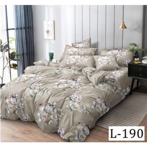 Lenjerie de pat dublu din Bumbac FINET, pentru 2 persoane, 6 piese, Cearceaf de pat 230 x 250cm, MLL-021