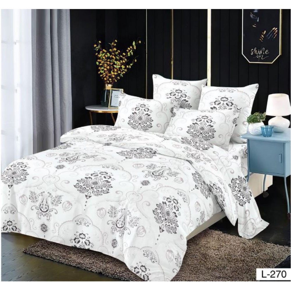 Lenjerie de pat dublu din Bumbac FINET, pentru 2 persoane, 6 piese, Cearceaf de pat 230 x 250cm, MLL-024
