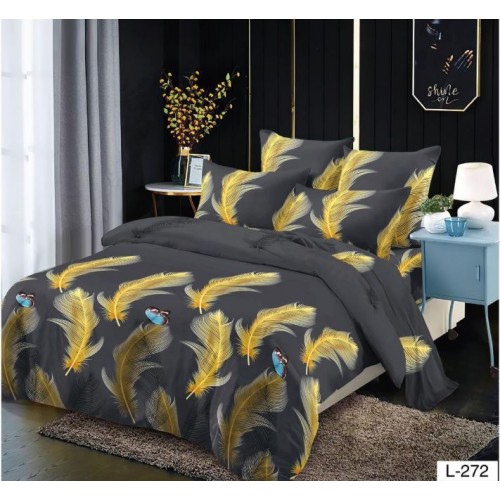 Lenjerie de pat dublu din Bumbac FINET, pentru 2 persoane, 6 piese, Cearceaf de pat 230 x 250cm, MLL-026