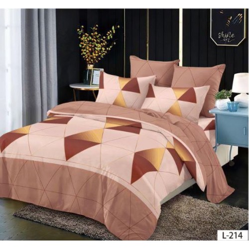 Lenjerie de pat dublu din Bumbac FINET, pentru 2 persoane, 6 piese, Cearceaf de pat 230 x 250cm, MLL-027