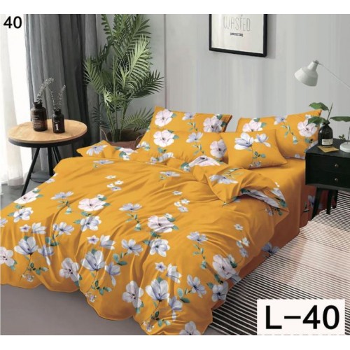 Lenjerie de pat dublu din Bumbac FINET, pentru 2 persoane, 6 piese, Cearceaf de pat 230 x 250cm, MLL-035
