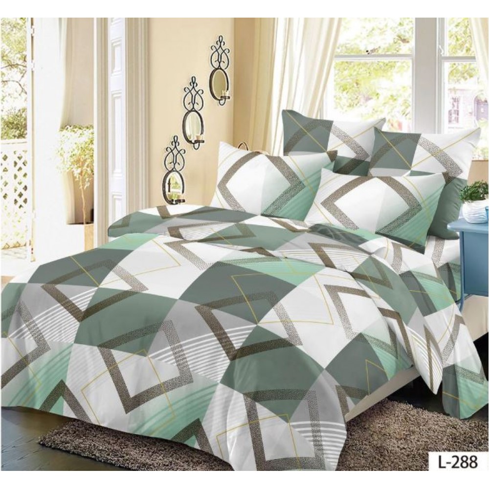 Lenjerie de pat dublu din Bumbac FINET, pentru 2 persoane, 6 piese, Cearceaf de pat 230 x 250cm, MLL-036