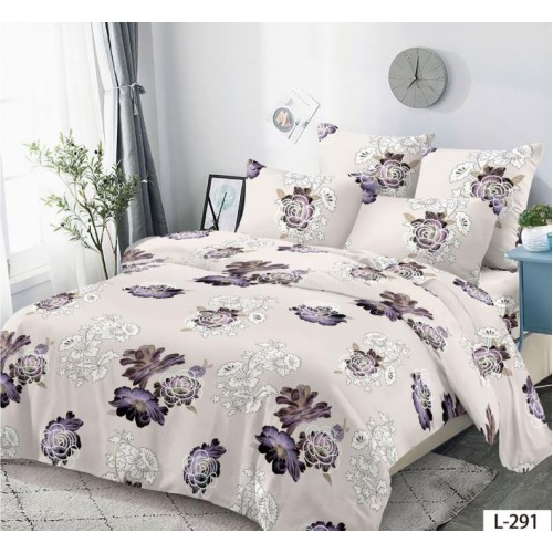 Lenjerie de pat dublu din Bumbac FINET, pentru 2 persoane, 6 piese, Cearceaf de pat 230 x 250cm, MLL-037