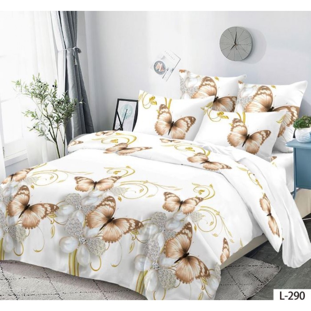 Lenjerie de pat dublu din Bumbac FINET, pentru 2 persoane, 6 piese, Cearceaf de pat 230 x 250cm, MLL-038