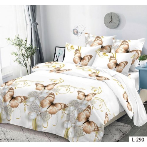 Lenjerie de pat dublu din Bumbac FINET, pentru 2 persoane, 6 piese, Cearceaf de pat 230 x 250cm, MLL-038