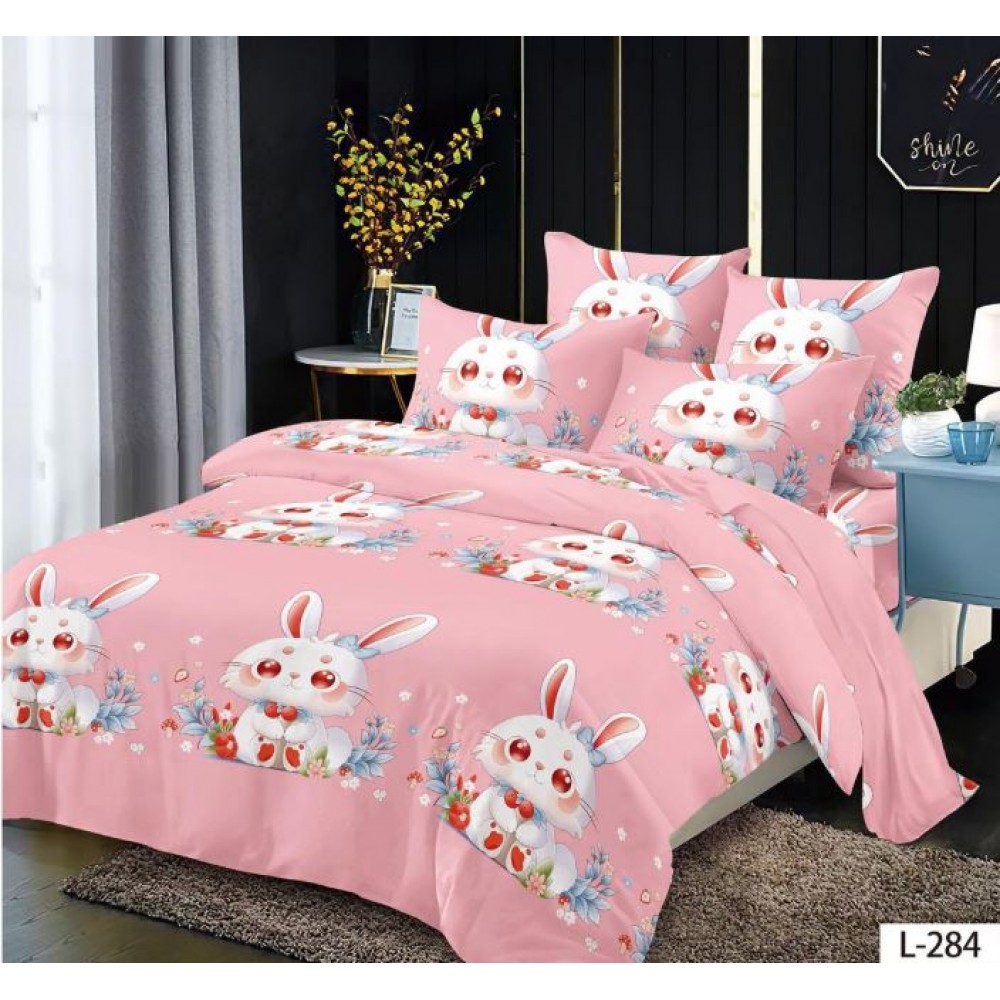 Lenjerie de pat dublu din Bumbac FINET, pentru 2 persoane, 6 piese, Cearceaf de pat 230 x 250cm, MLL-039