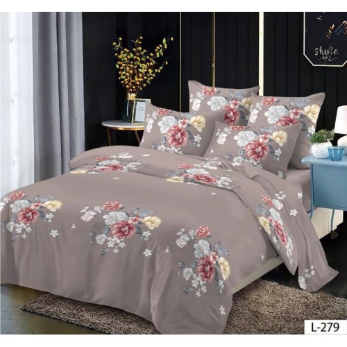 Lenjerie de pat dublu din Bumbac FINET, pentru 2 persoane, 6 piese, Cearceaf de pat 230 x 250cm, MLL-040