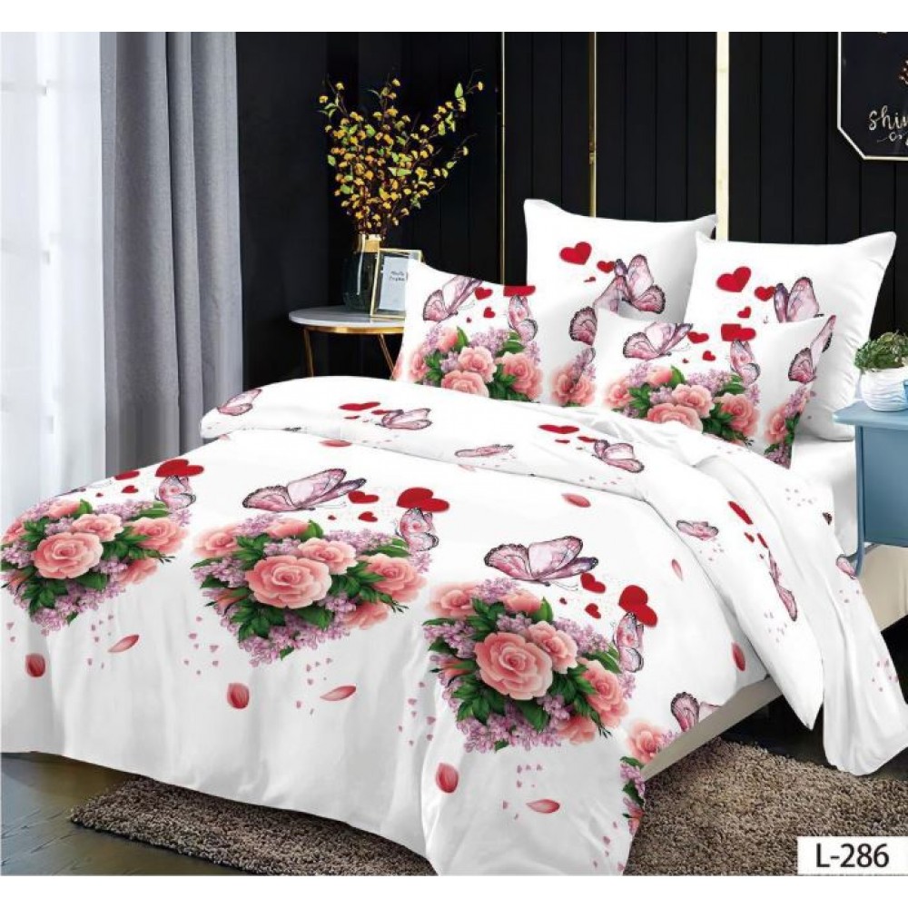 Lenjerie de pat dublu din Bumbac FINET, pentru 2 persoane, 6 piese, Cearceaf de pat 230 x 250cm, MLL-041