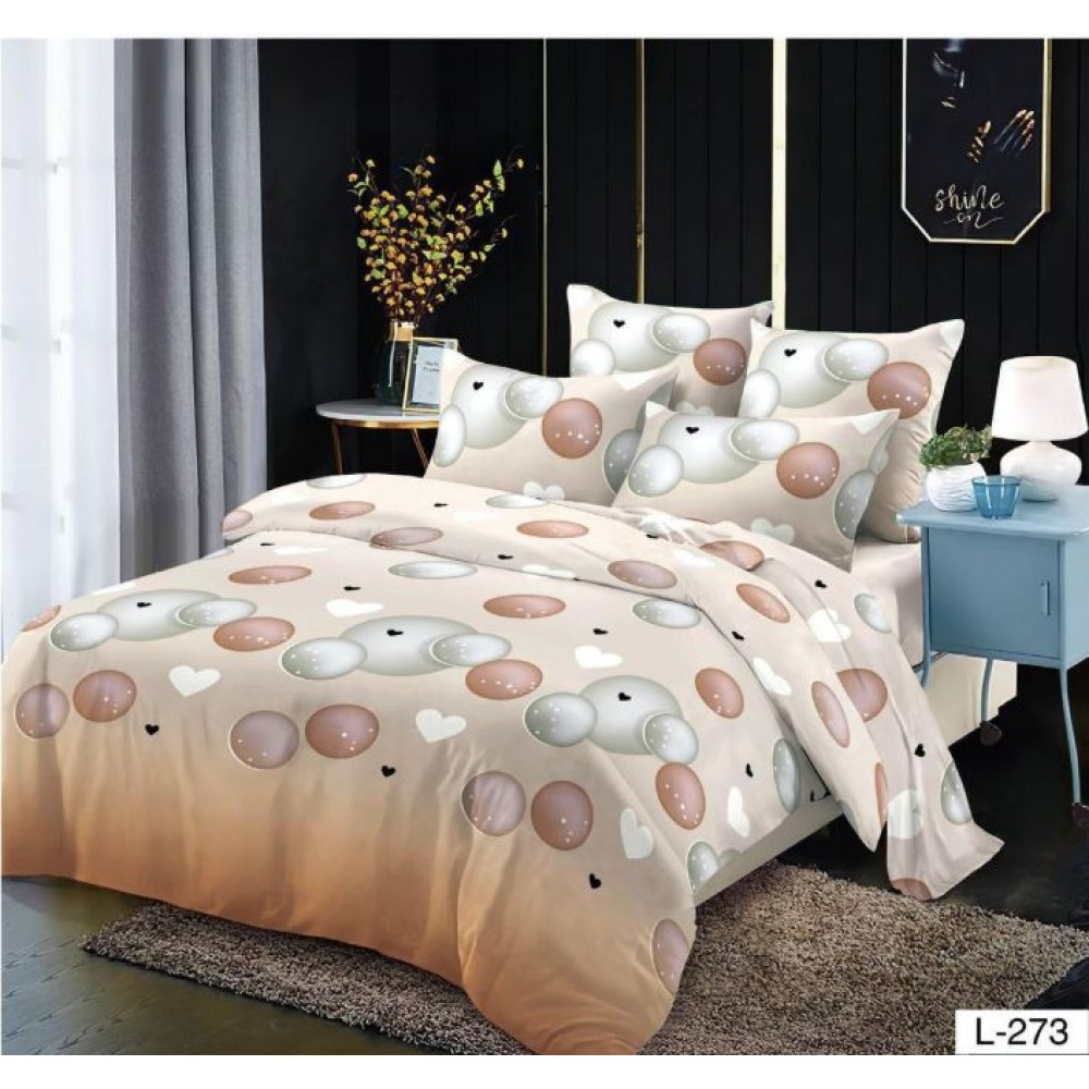 Lenjerie de pat dublu din Bumbac FINET, pentru 2 persoane, 6 piese, Cearceaf de pat 230 x 250cm, MLL-044