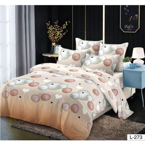 Lenjerie de pat dublu din Bumbac FINET, pentru 2 persoane, 6 piese, Cearceaf de pat 230 x 250cm, MLL-044