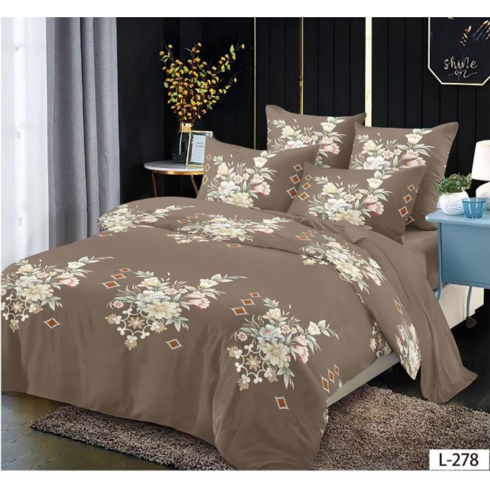 Lenjerie de pat dublu din Bumbac FINET, pentru 2 persoane, 6 piese, Cearceaf de pat 230 x 250cm, MLL-046