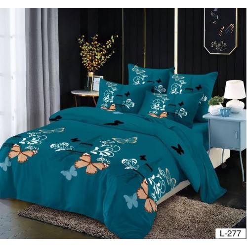 Lenjerie de pat dublu din Bumbac FINET, pentru 2 persoane, 6 piese, Cearceaf de pat 230 x 250cm, MLL-047