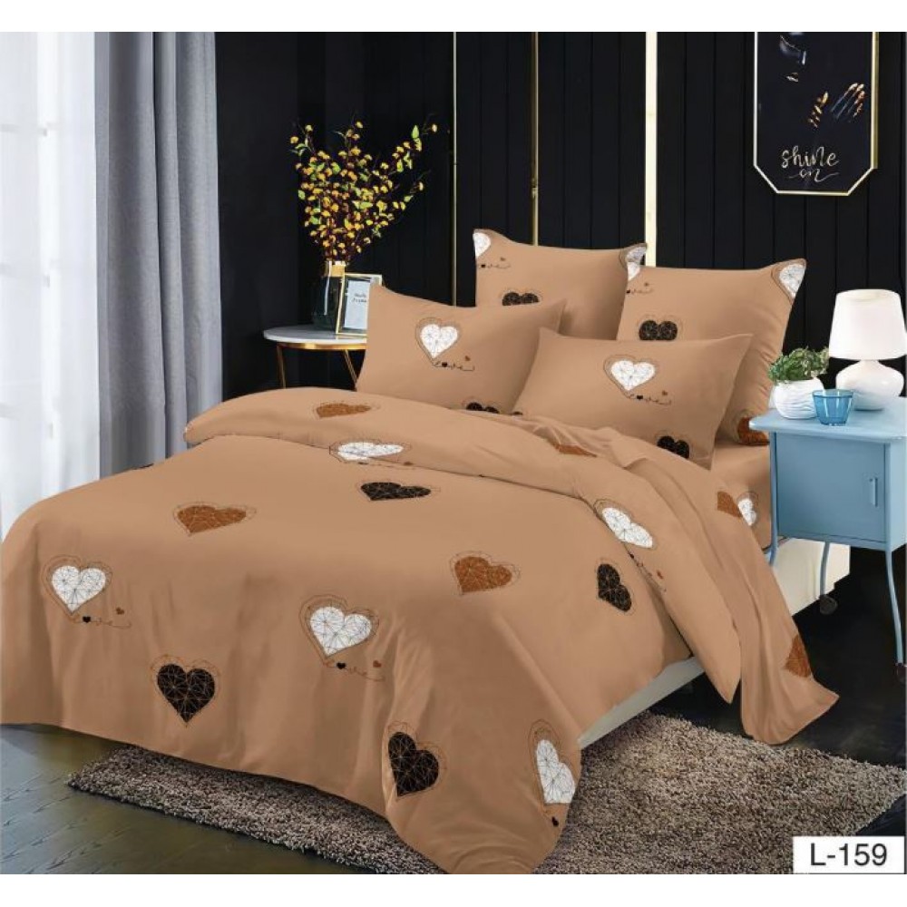 Lenjerie de pat dublu din Bumbac FINET, pentru 2 persoane, 6 piese, Cearceaf de pat 230 x 250cm, MLL-050