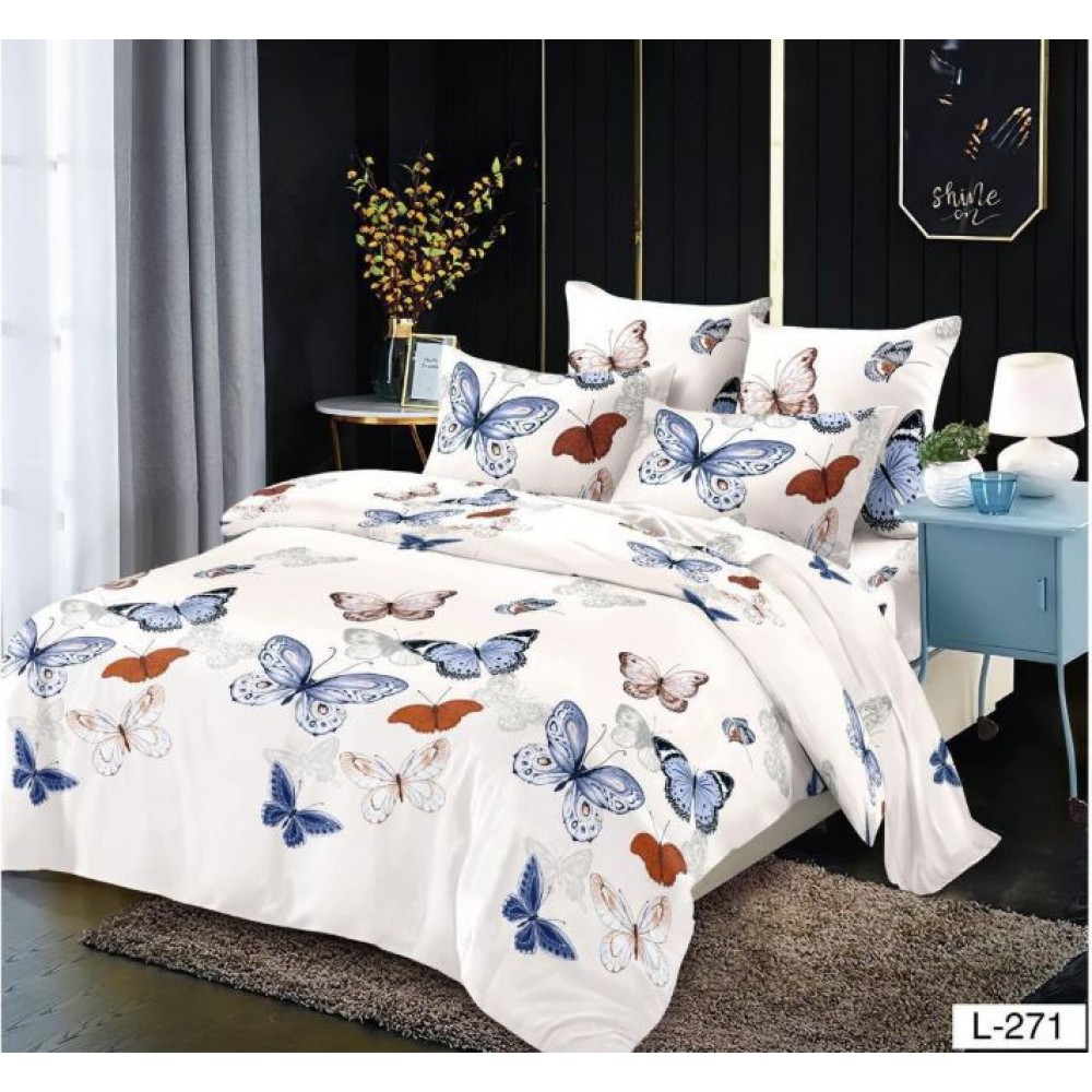 Lenjerie de pat dublu din Bumbac FINET, pentru 2 persoane, 6 piese, Cearceaf de pat 230 x 250cm, MLL-051