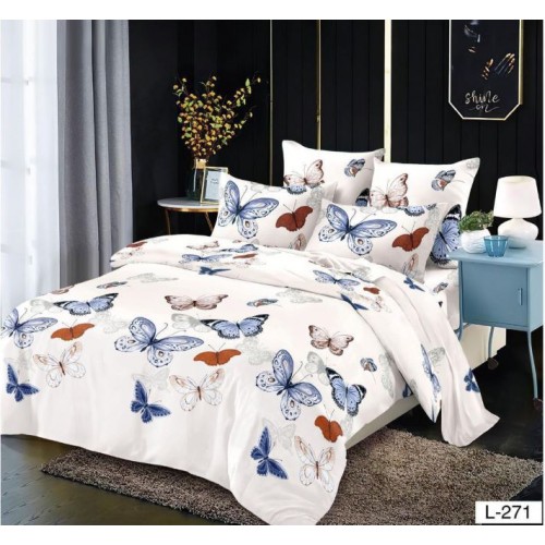 Lenjerie de pat dublu din Bumbac FINET, pentru 2 persoane, 6 piese, Cearceaf de pat 230 x 250cm, MLL-051