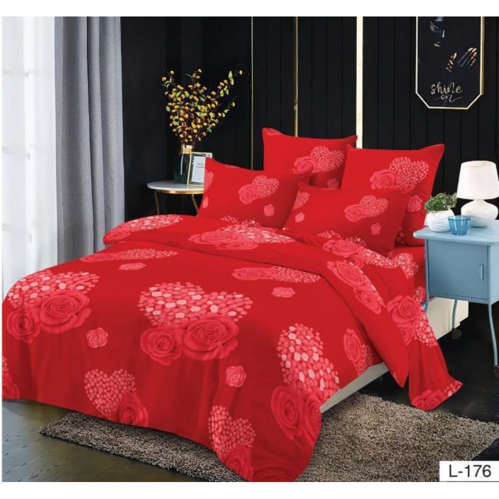 Lenjerie de pat dublu din Bumbac FINET, pentru 2 persoane, 6 piese, Cearceaf de pat 230 x 250cm, MLL-052