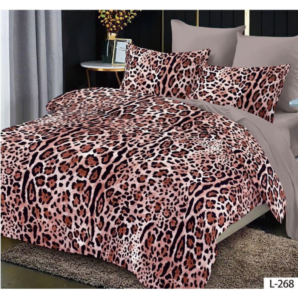 Lenjerie de pat dublu din Bumbac FINET, pentru 2 persoane, 6 piese, Cearceaf de pat 230 x 250cm, MLL-055