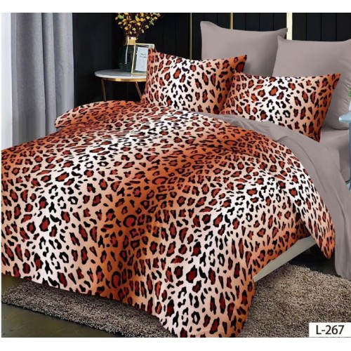 Lenjerie de pat dublu din Bumbac FINET, pentru 2 persoane, 6 piese, Cearceaf de pat 230 x 250cm, MLL-056