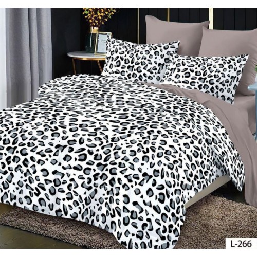 Lenjerie de pat dublu din Bumbac FINET, pentru 2 persoane, 6 piese, Cearceaf de pat 230 x 250cm, MLL-057