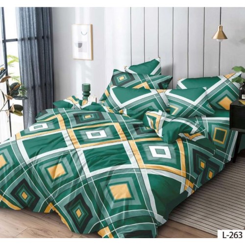 Lenjerie de pat dublu din Bumbac FINET, pentru 2 persoane, 6 piese, Cearceaf de pat 230 x 250cm, MLL-059