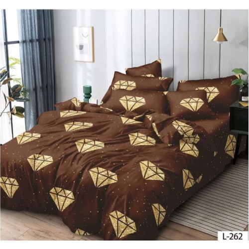 Lenjerie de pat dublu din Bumbac FINET, pentru 2 persoane, 6 piese, Cearceaf de pat 230 x 250cm, MLL-060