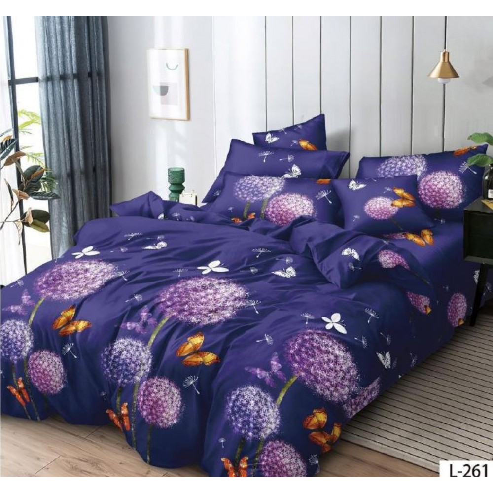 Lenjerie de pat dublu din Bumbac FINET, pentru 2 persoane, 6 piese, Cearceaf de pat 230 x 250cm, MLL-061