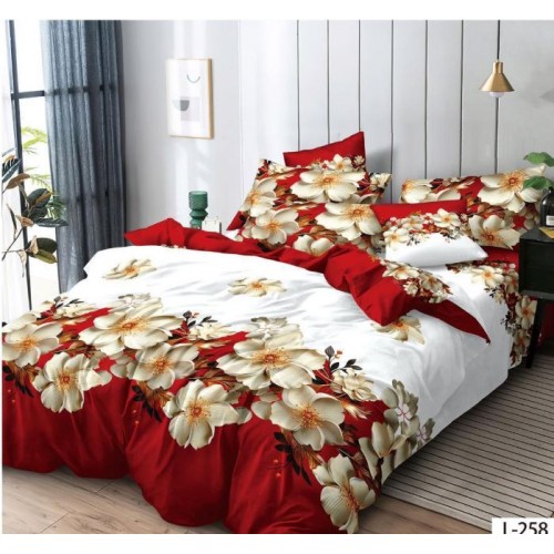 Lenjerie de pat dublu din Bumbac FINET, pentru 2 persoane, 6 piese, Cearceaf de pat 230 x 250cm, MLL-063