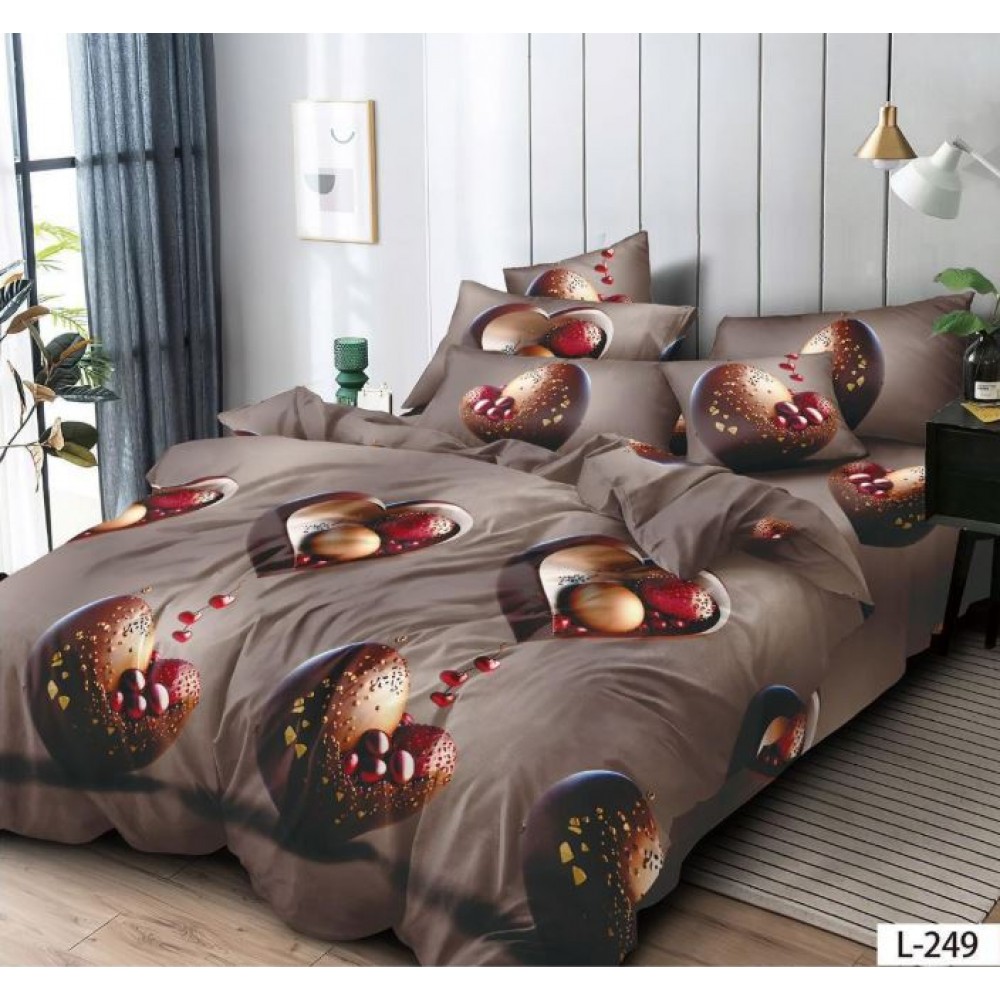 Lenjerie de pat dublu din Bumbac FINET, pentru 2 persoane, 6 piese, Cearceaf de pat 230 x 250cm, MLL-068