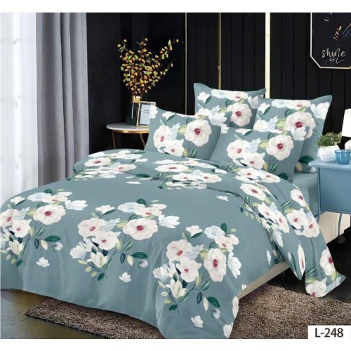 Lenjerie de pat dublu din Bumbac FINET, pentru 2 persoane, 6 piese, Cearceaf de pat 230 x 250cm, MLL-069