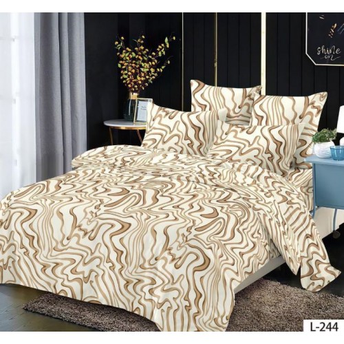 Lenjerie de pat dublu din Bumbac FINET, pentru 2 persoane, 6 piese, Cearceaf de pat 230 x 250cm, MLL-070