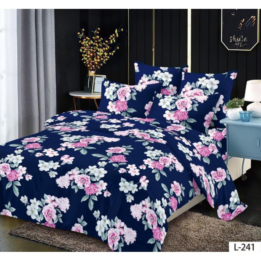 Lenjerie de pat dublu din Bumbac FINET, pentru 2 persoane, 6 piese, Cearceaf de pat 230 x 250cm, MLL-072