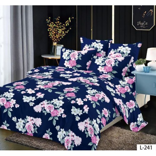 Lenjerie de pat dublu din Bumbac FINET, pentru 2 persoane, 6 piese, Cearceaf de pat 230 x 250cm, MLL-072