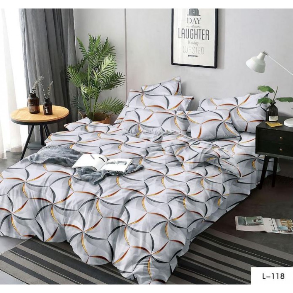 Lenjerie de pat dublu din Bumbac FINET, pentru 2 persoane, 6 piese, Cearceaf de pat 230 x 250cm, MLL-076
