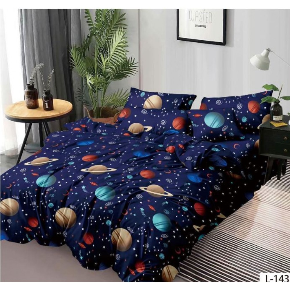 Lenjerie de pat dublu din Bumbac FINET, pentru 2 persoane, 6 piese, Cearceaf de pat 230 x 250cm, MLL-082