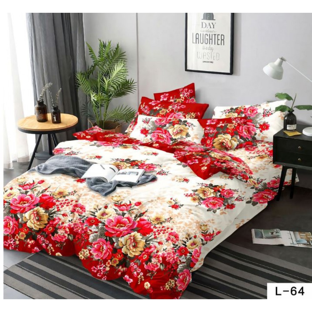 Lenjerie de pat dublu din Bumbac FINET, pentru 2 persoane, 6 piese, Cearceaf de pat 230 x 250cm, MLL-086