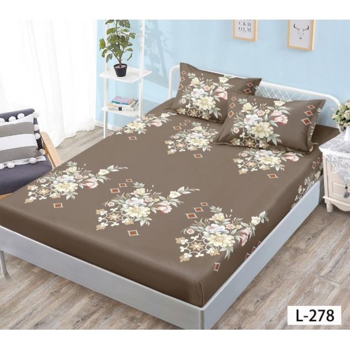 Husa de pat dublu cu elastic si 2 fete de perna 180x200cm, Pat 2 Persoane 52x80cm, MKK-03