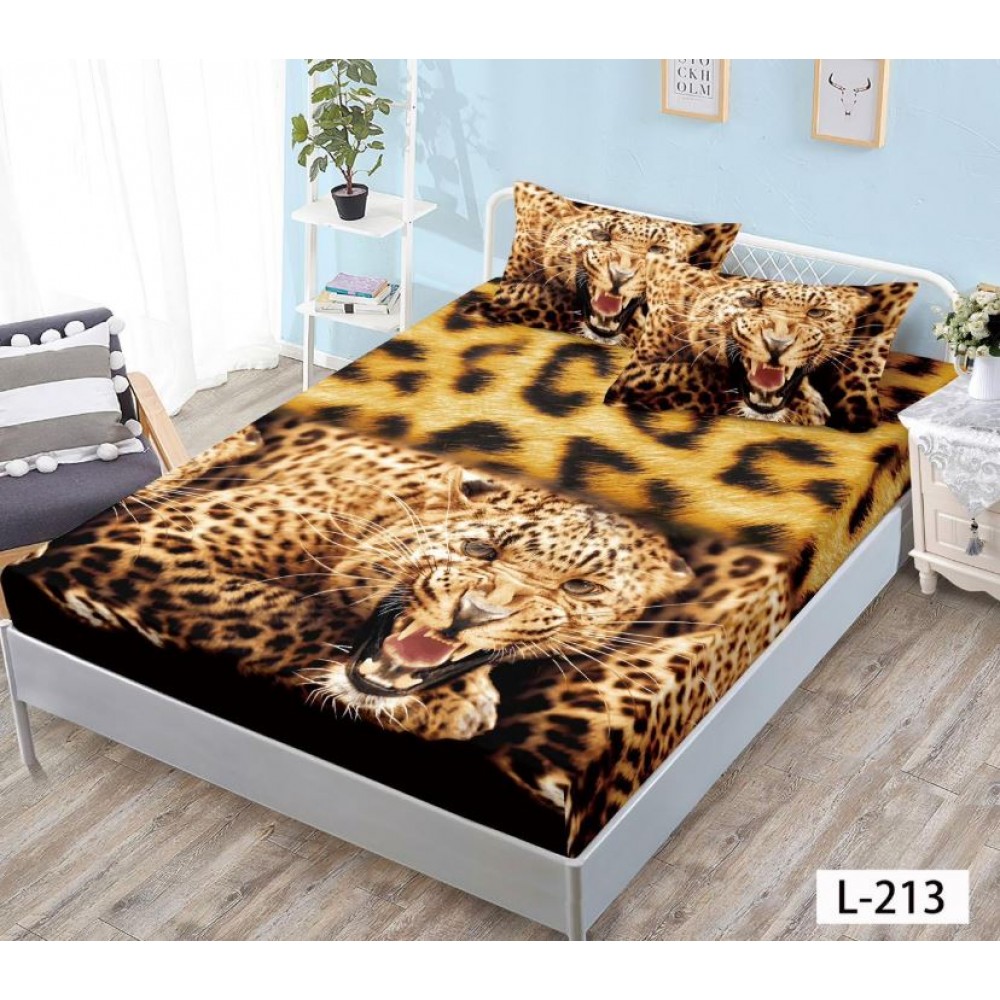 Husa de pat dublu cu elastic si 2 fete de perna 180x200cm, Pat 2 Persoane 52x80cm, MKK-07