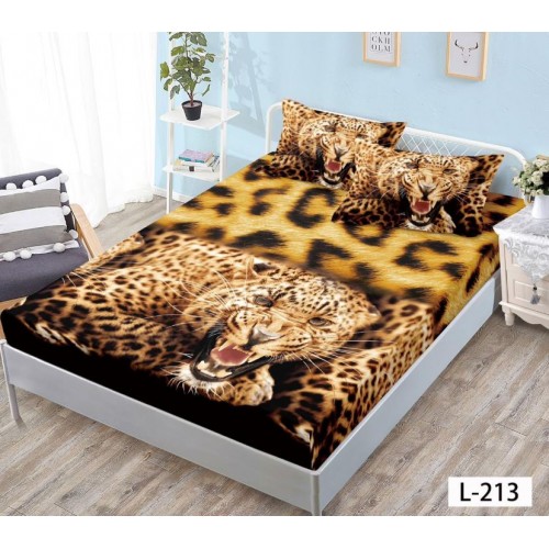 Husa de pat dublu cu elastic si 2 fete de perna 180x200cm, Pat 2 Persoane 52x80cm, MKK-07