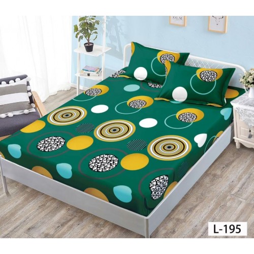 Husa de pat dublu cu elastic si 2 fete de perna 180x200cm, Pat 2 Persoane 52x80cm, MKK-020