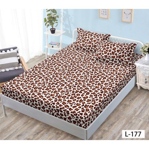 Husa de pat dublu cu elastic si 2 fete de perna 180x200cm, Pat 2 Persoane 52x80cm, MKK-031