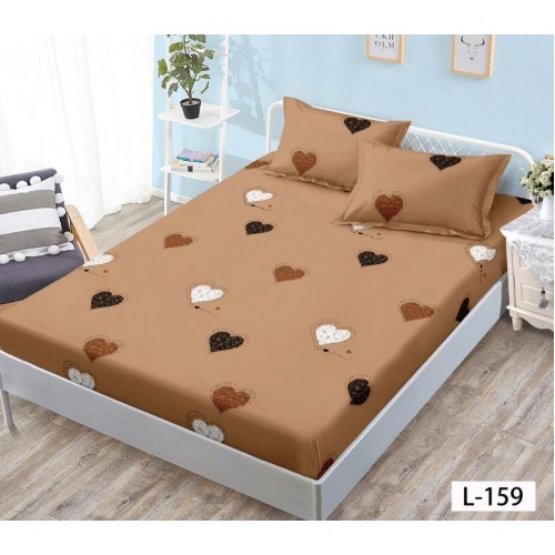 Husa de pat dublu cu elastic si 2 fete de perna 180x200cm, Pat 2 Persoane 52x80cm, MKK-034