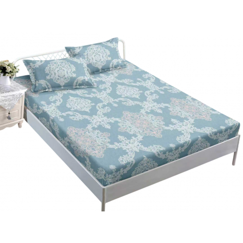 Husa de pat dublu cu elastic si 2 fete de perna 180x200cm, Pat 2 Persoane 50x70cm, MK-004