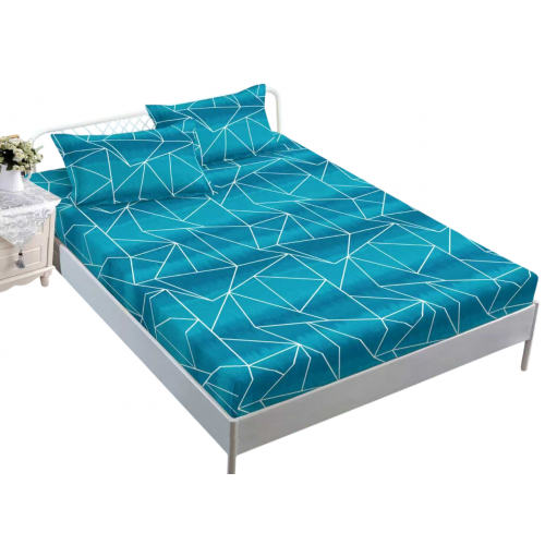 Husa de pat dublu cu elastic si 2 fete de perna 180x200cm, Pat 2 Persoane 50x70cm, MK-005
