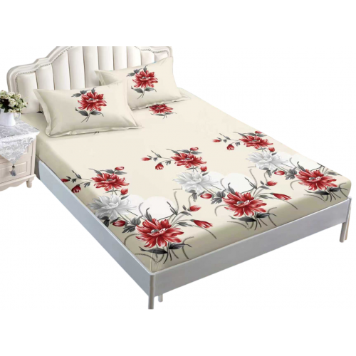 Husa de pat dublu cu elastic si 2 fete de perna 180x200cm, Pat 2 Persoane 50x70cm, MK-006