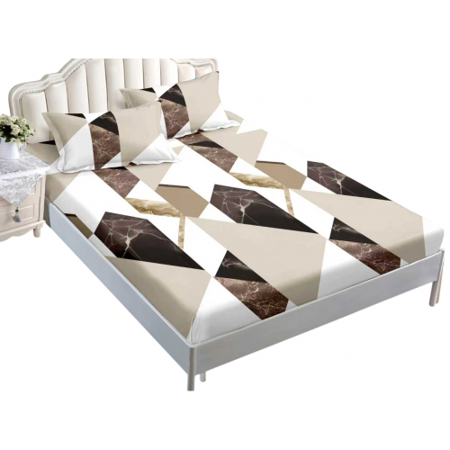 Husa de pat dublu cu elastic si 2 fete de perna 180x200cm, Pat 2 Persoane 50x70cm, MK-009
