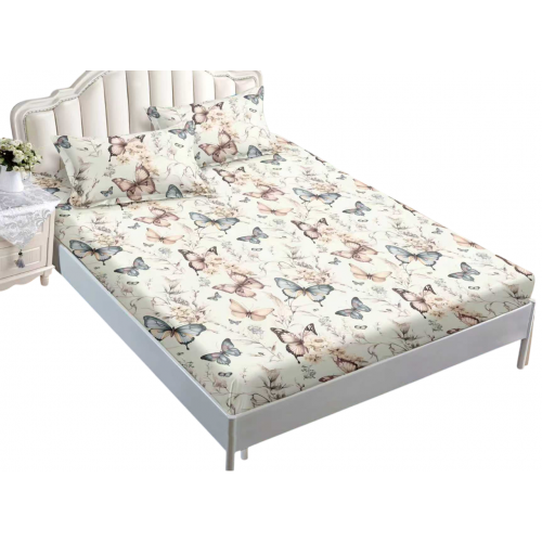 Husa de pat dublu cu elastic si 2 fete de perna 180x200cm, Pat 2 Persoane 50x70cm, MK-014