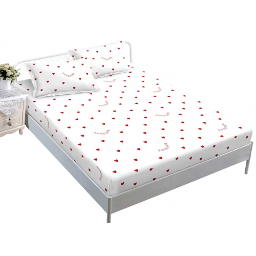 Husa de pat dublu cu elastic si 2 fete de perna 180x200cm, Pat 2 Persoane 50x70cm, MK-017