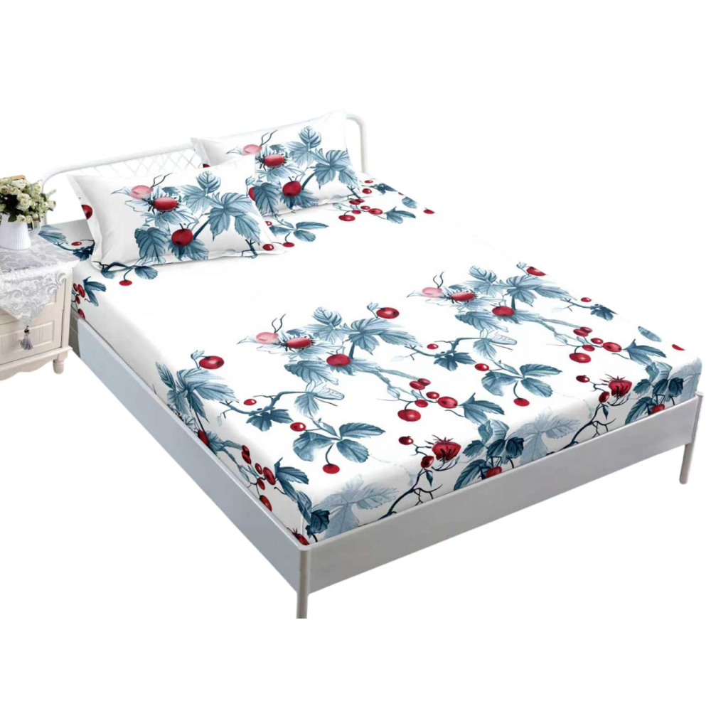 Husa de pat dublu cu elastic si 2 fete de perna 180x200cm, Pat 2 Persoane 50x70cm, MK-019